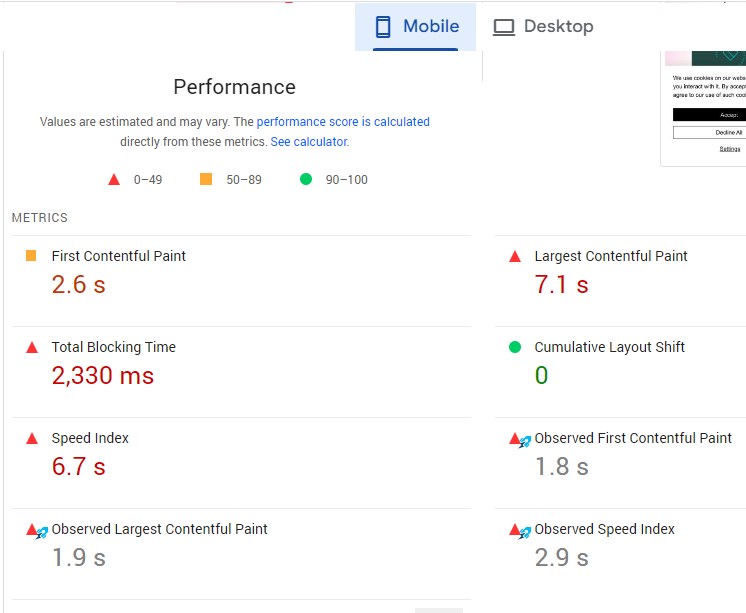 Google Core Vitals